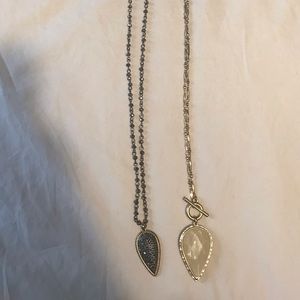 Lot of 2 long Lucky brand pendant necklaces